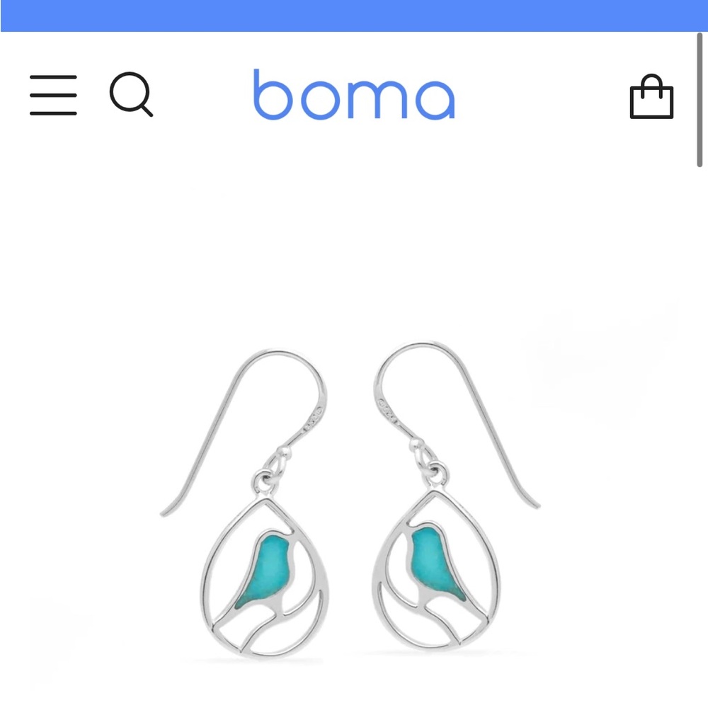 BOMA Bird Teardrop Inlay Earrings - Picture 4 of 5